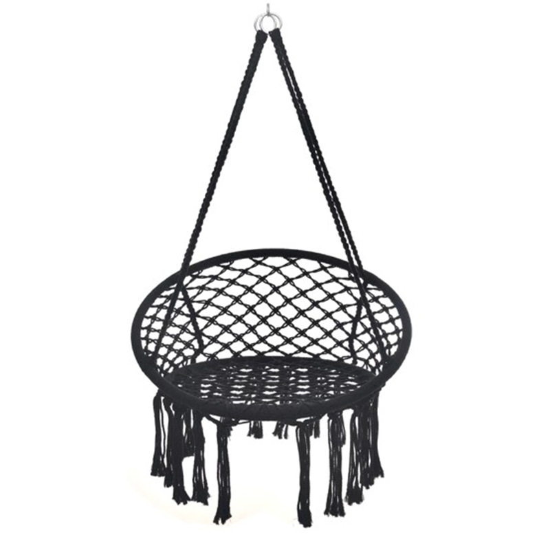 Yrins Internet celebrity tassel swing hanging chair home indoor cotton rope hanging basket rattan chair balcony Nordic style lazy cradle