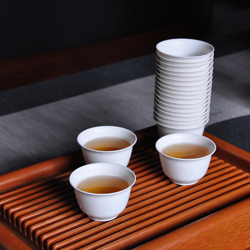 Disposable Rice Husk Tea Cup Chinese Style Small Commercial Tea Cup Thickeneded Anti-Scalding Kung Fu Tea Set
