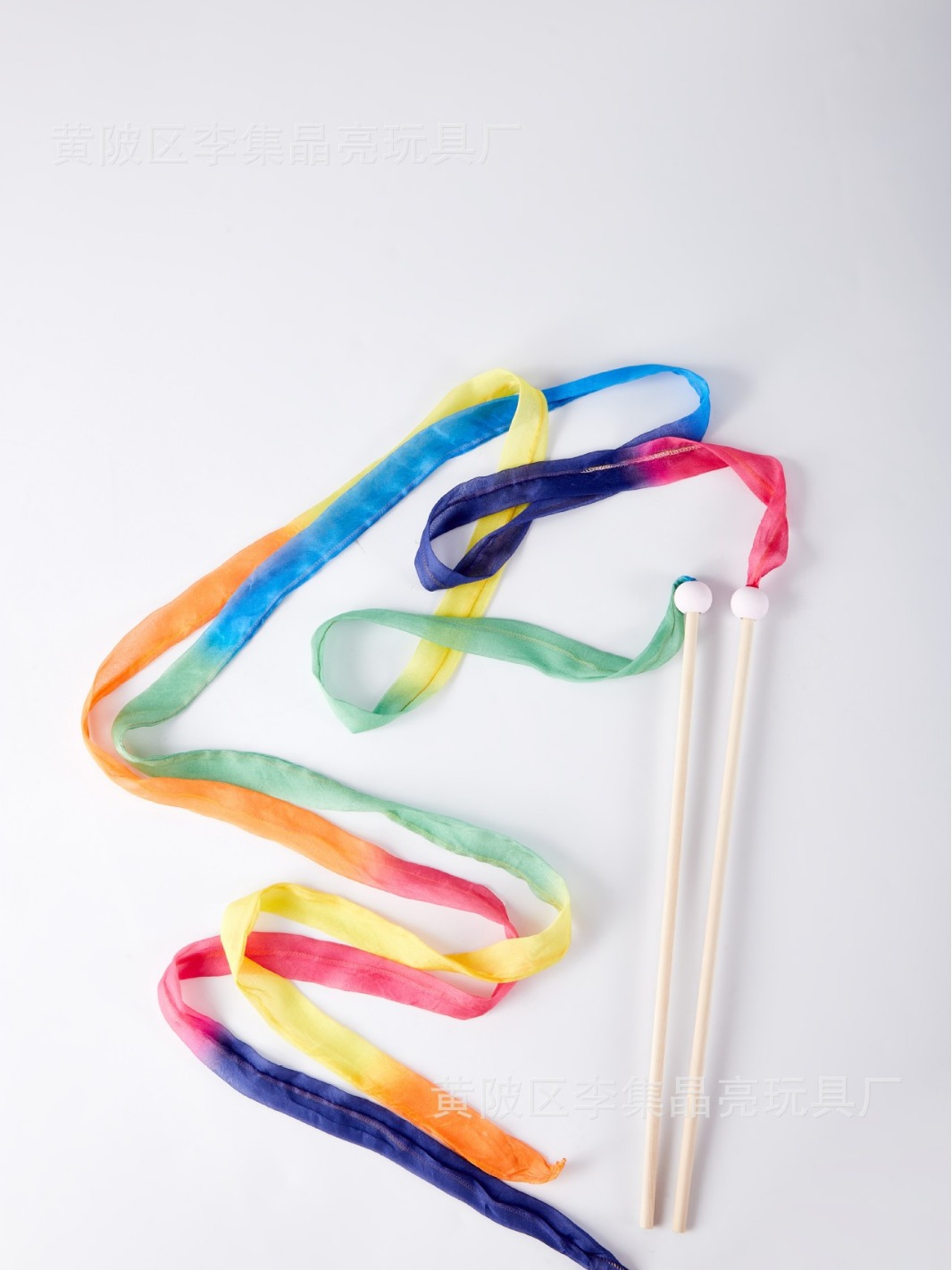 Silk Dance Ribbon Baton Gymnastics Ribbon Children Dance Performance Ribbon 2 m Long Rainbow Dance