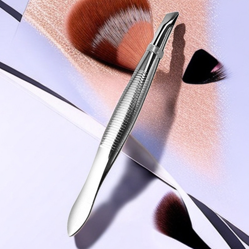 Factory wholesale stainless steel eyebrow clip oblique mouth flat mouth eyebrow clip tweezers beauty tools eyelash oblique mouth clip