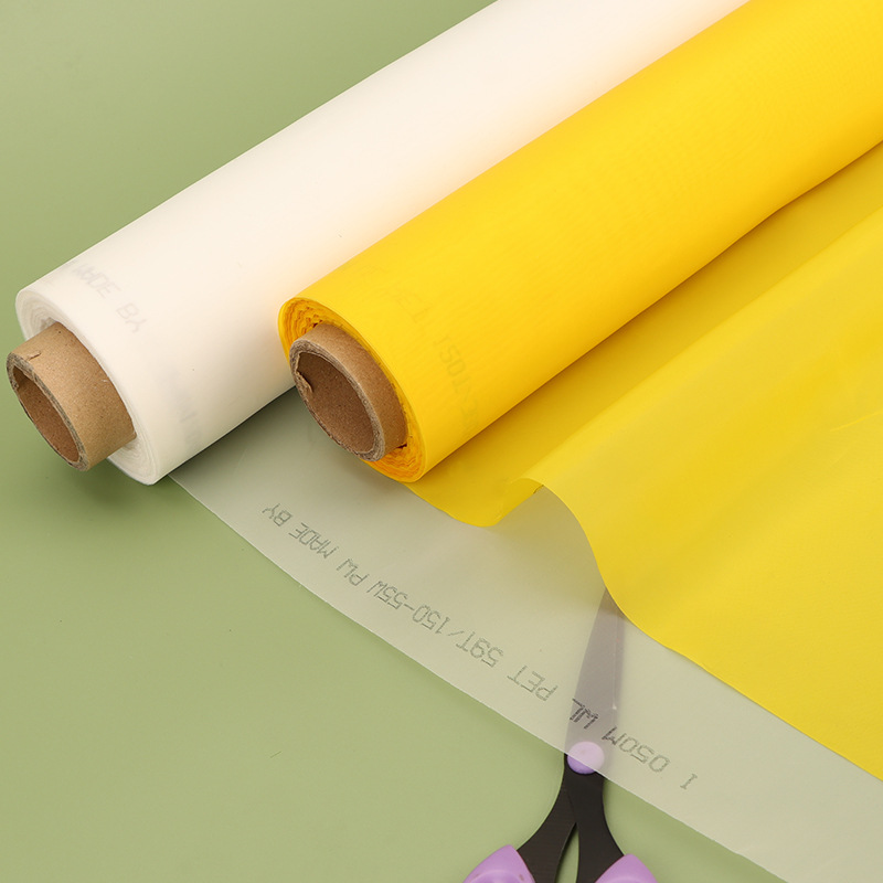 Manufacturer's Ready-Made Silk Screen Mesh High Tension Printing Mesh Polyester Polyester Screen Printing Yellow White Printing Mesh