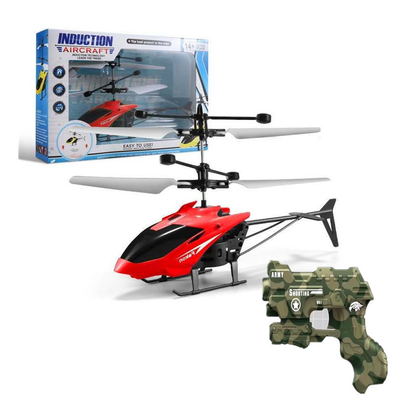 Rechargeable remote control aircraft induction two-way helicopter indoor suspension drop-resistant electric light-emitting boy stall toy