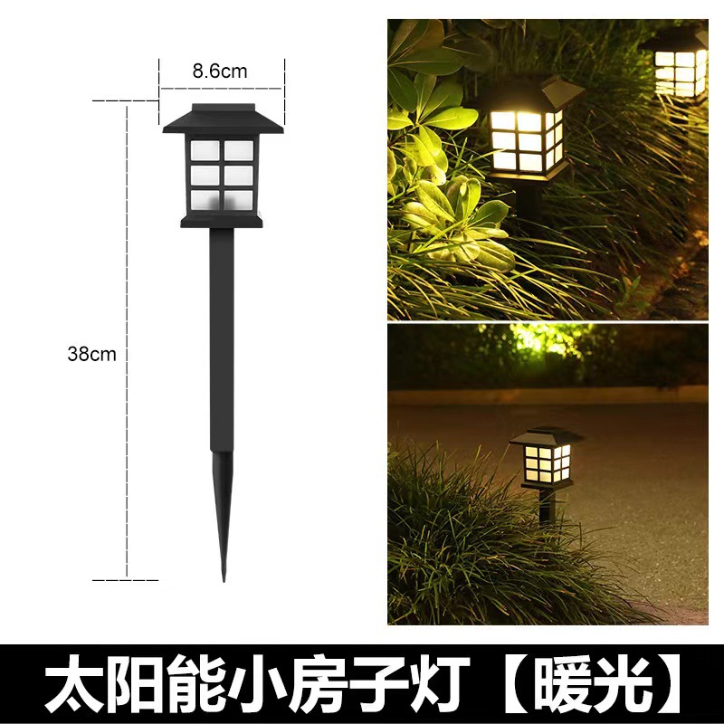 Cross Border Outdoor Rainproof Solar LED Lawn Light Small House Light Mini Solar Light Palace Light Courtyard Garden