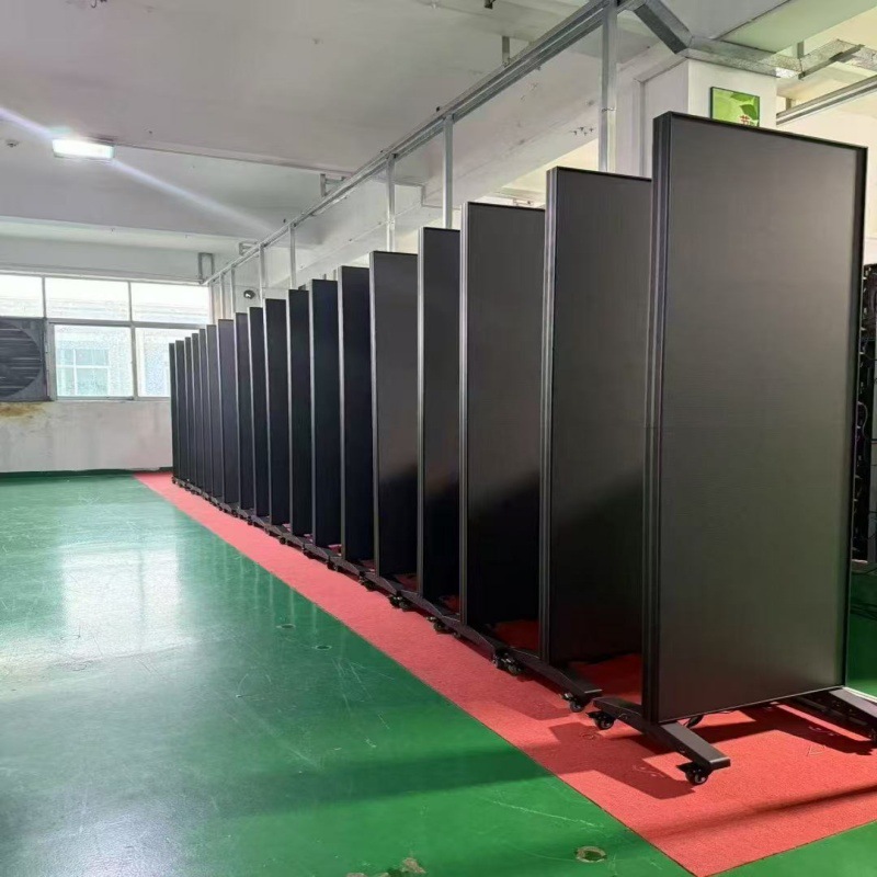 Factory direct led poster screen office HD GOB poster screen indoor subtitles movable advertising screen