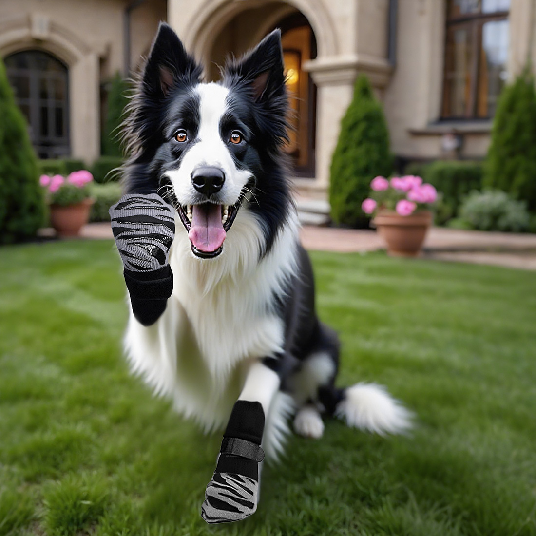 Нескользящие носки для собак Amazon, черные, дышащие, для собак средних и крупных пород