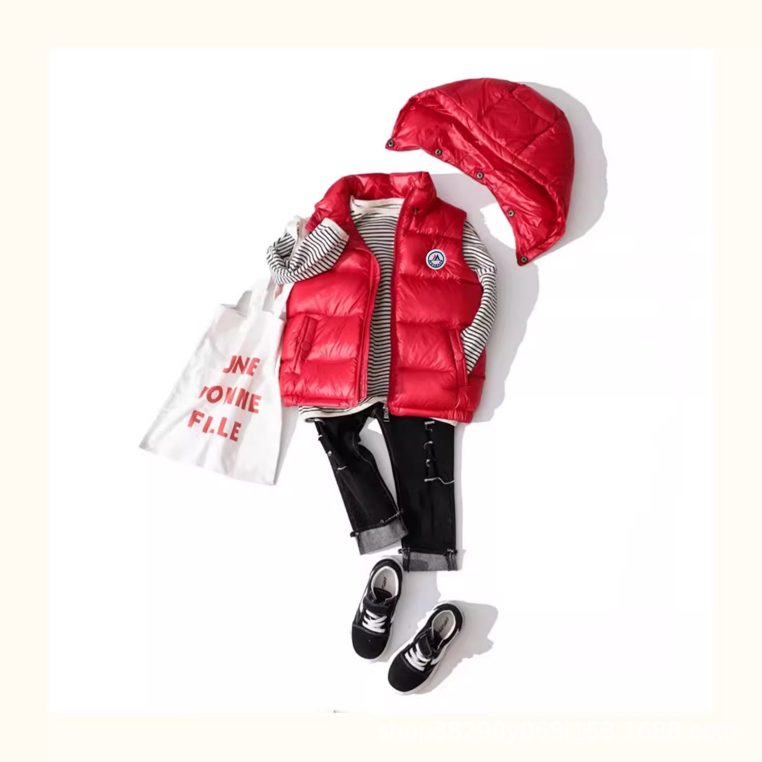 2025 Children's down Vest with Detachable Hood for Boys and Girls, Baby White Duck down Hooded Vest, Warm and Thickened