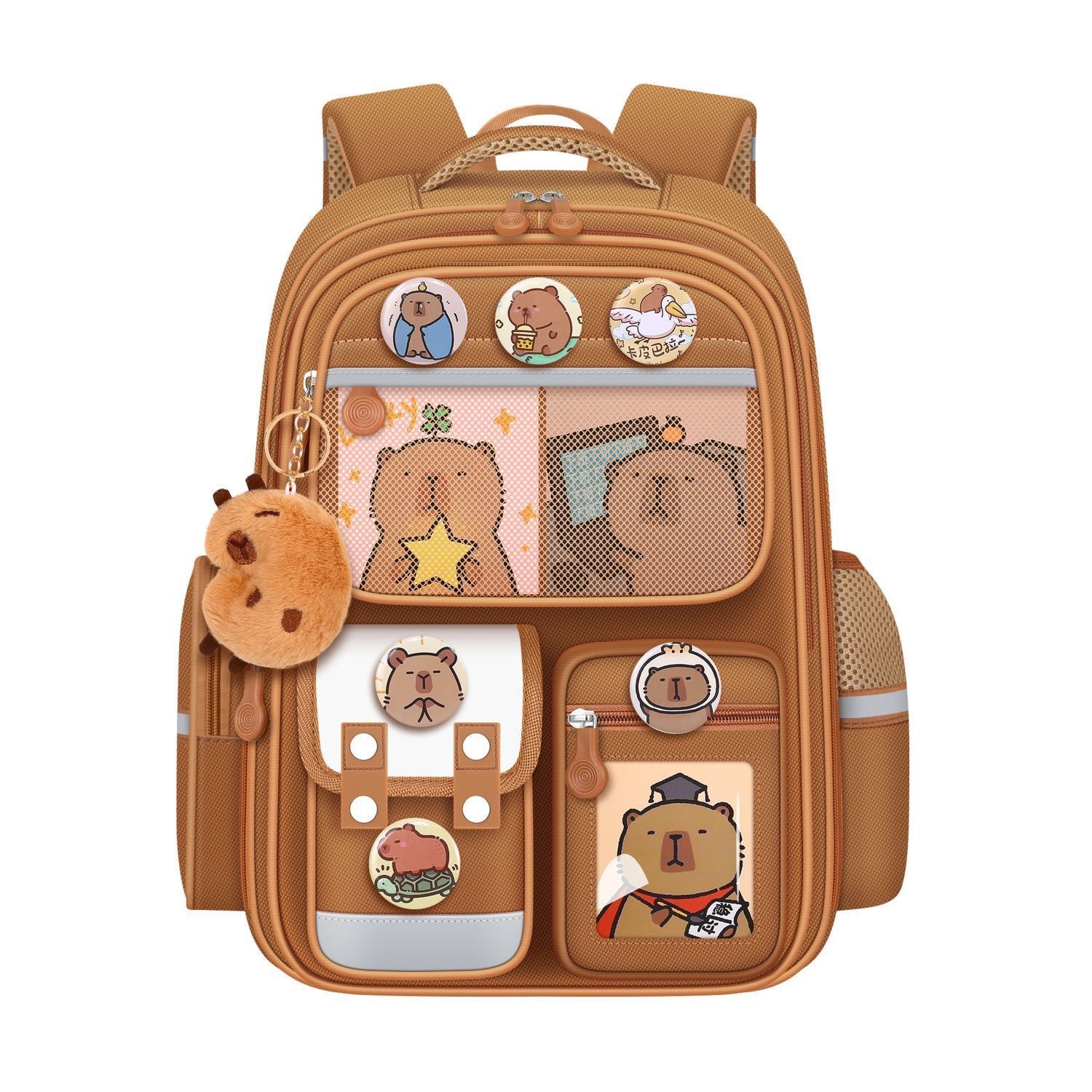 New Kapibala Children's Backpack for Primary School Students Large Capacity Backpack for Boys and Girls in Grade One, Two, Three and Six