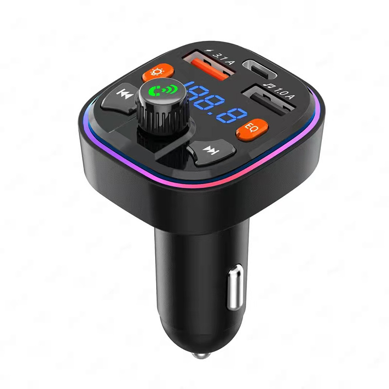 Bluetooth Car Charger Car Mp3Fm Transmitter Bluetooth Hands-Free True 3.1A Dual USB Port Pd Charging Source Factory 5.4