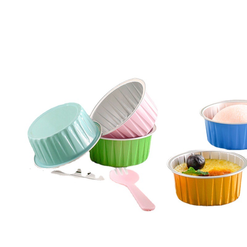 Wholesale Thickeneded Baking-Resistant Tinfoil Pudding Cup 125ml Shrimp Egg Mold Cake Air Fryer Special Aluminum Foil Box