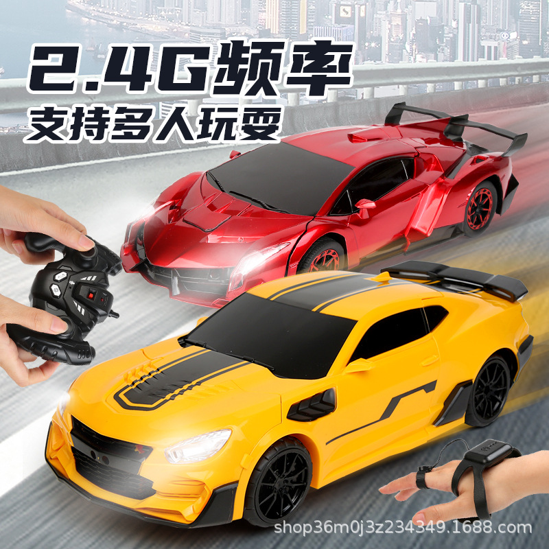 Large Electric Cool Gesture Induction Deformation Remote Control Car King Kong Bumblebee Robot Boy Racing Toy