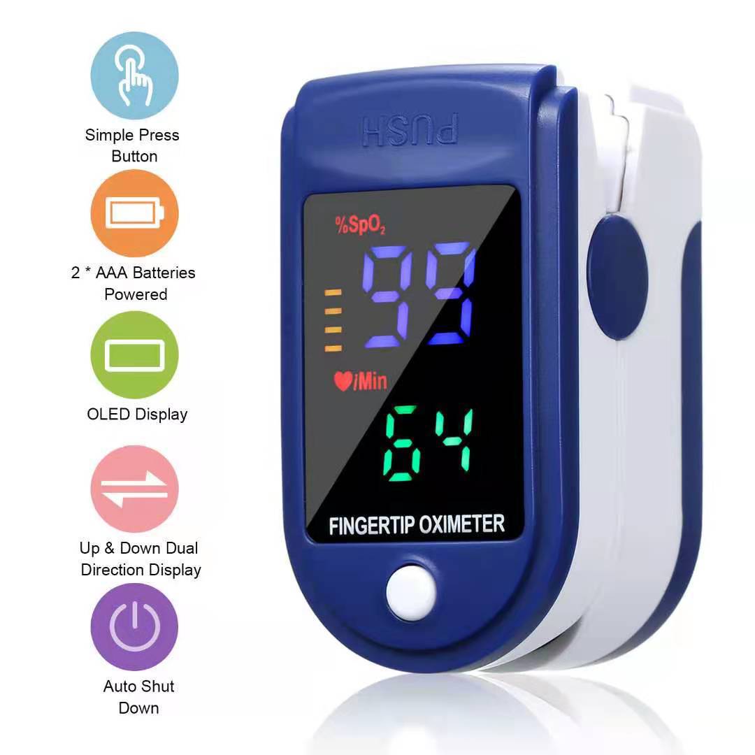 Cross-Border Pulse Oximeter Finger Clip Heart Rate Blood Oxygen Pulse Painless Detection Home Portable Finger Clip Oximeter