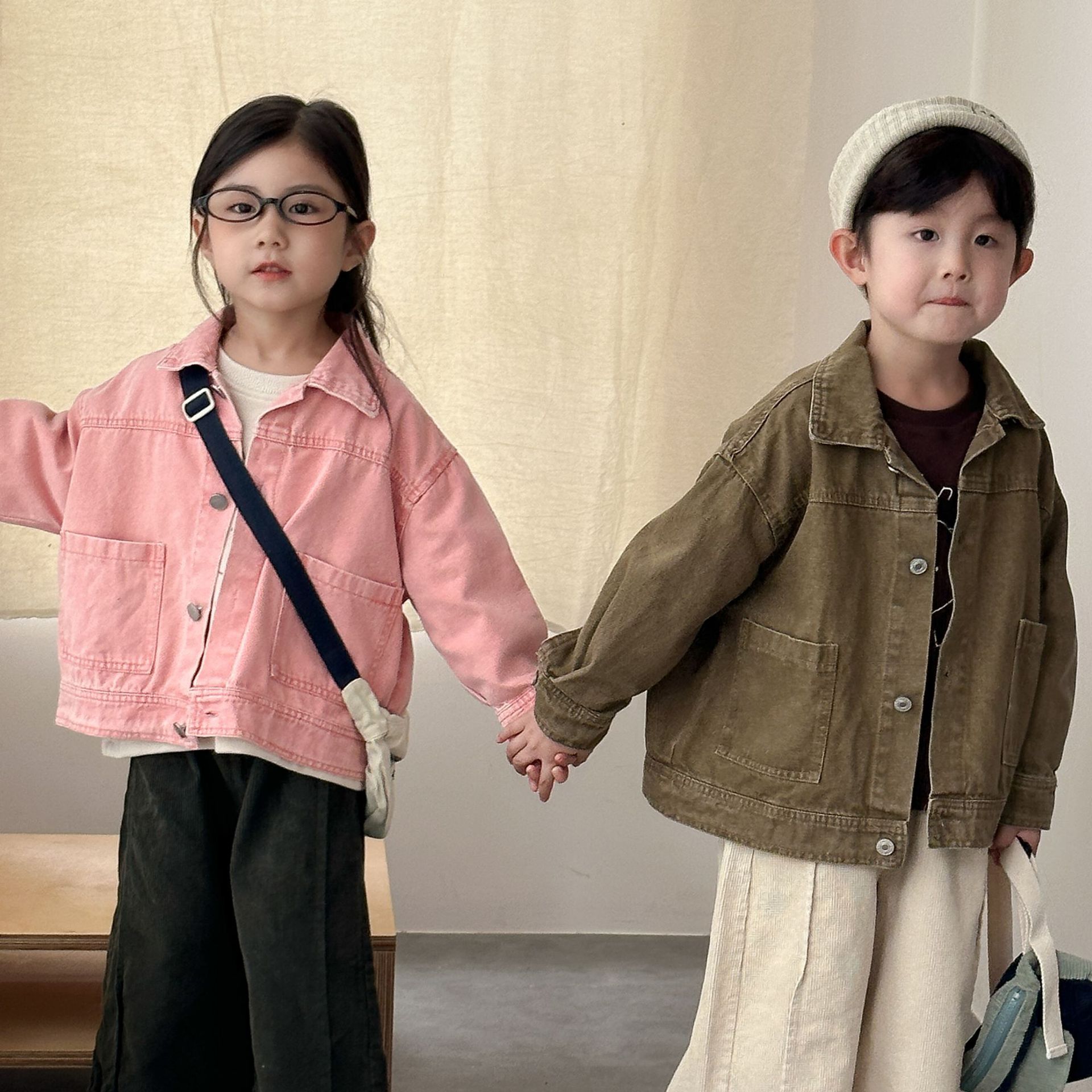 Children's Denim Jacket Spring and Autum 2025 New Loose Girls' Autum Clothing Boys' Jackets Autum Baby Tops