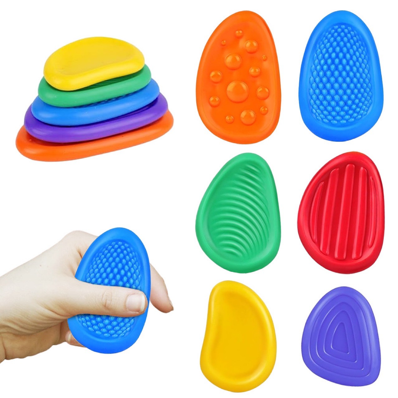 Cross-Border New Product Fidget Toys Sensory Stone Adult Decompression Soft Silicone Texture Stretcher Stone