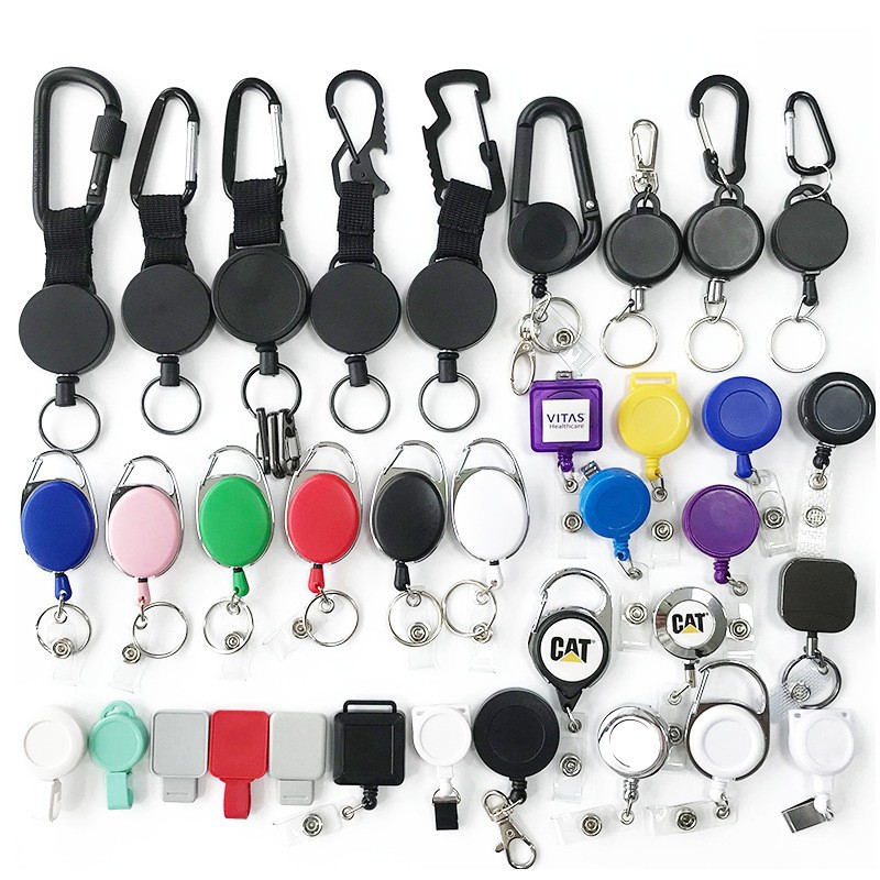Outdoor mountaineering retractable easy pull buckle bold steel wire pull wire anti-lost anti-theft easy pull keychain manufacturer