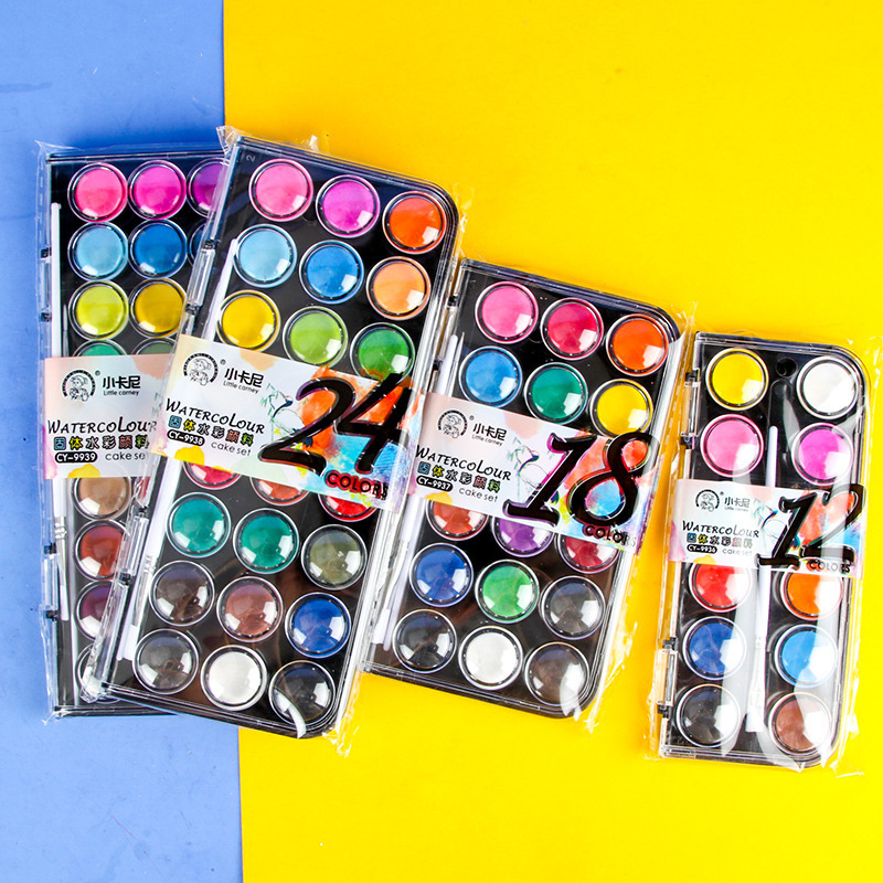 Набор акварельных красок Little Man для начинающих, 12, 18, 24, 36 цветов, скетчинг, DIY художественная живопись, гуашевая палитра