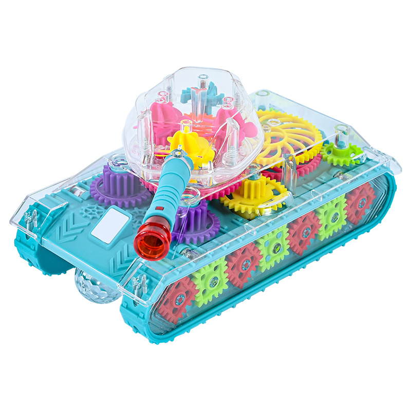 Electric Universal transparent gear toy car music luminous train children boys wholesale Night Market factory stall