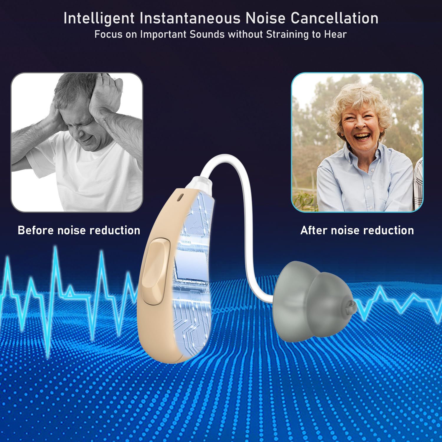 Cross-Border Hot Selling 16-Channel Mini Digital Otc Rechargeable Bte Hearing Aid