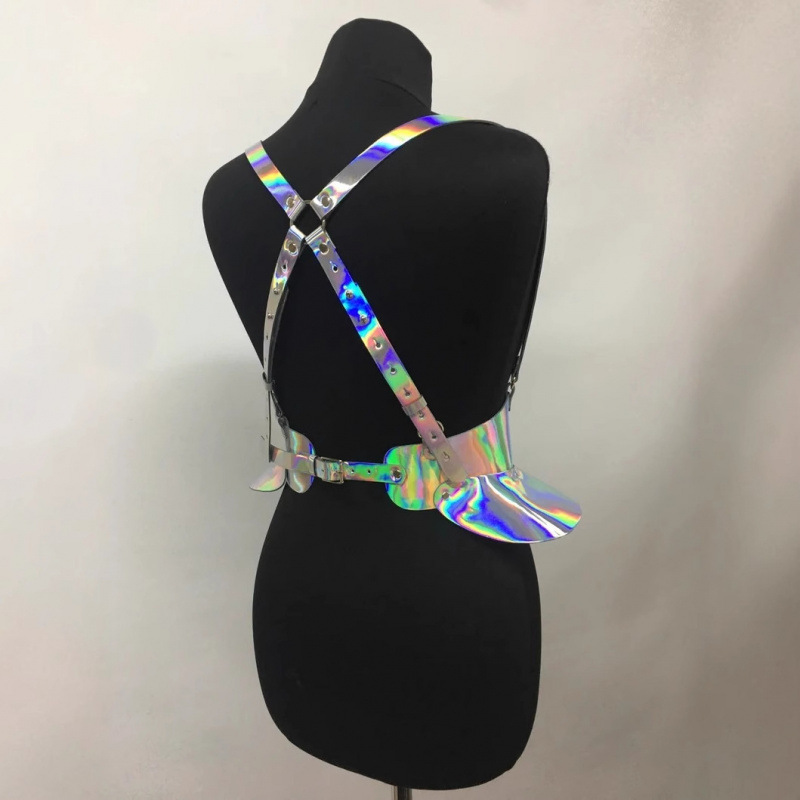 Cross-Border Fashion Women's One-Shoulder Waist Vest Pu Leather Harajuku Style Slimming Look Lace Clothing Accessories