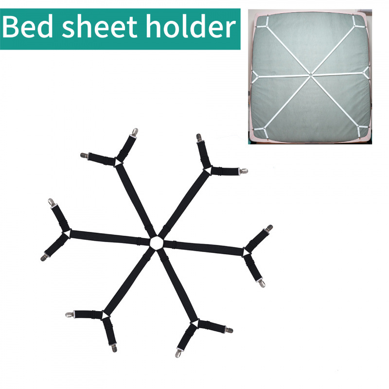 Регулируемый держатель для простыней, металлический зажим для фиксирования, 6 способов, 2 зажима