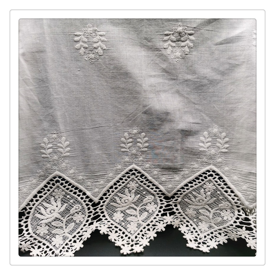 In stock supply cotton water soluble embroidery cloth 2024 hot sale dress fabric bilateral positioning lace