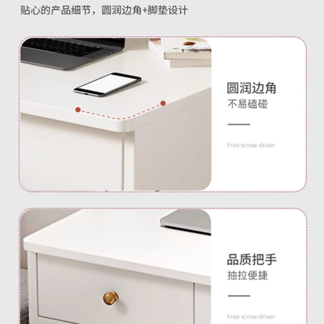 Desk Bookcase Integrated Small Apartment Solid Wood Study Table Children's Student's Home Bedroom Bookcase with Drawer Computer Desk