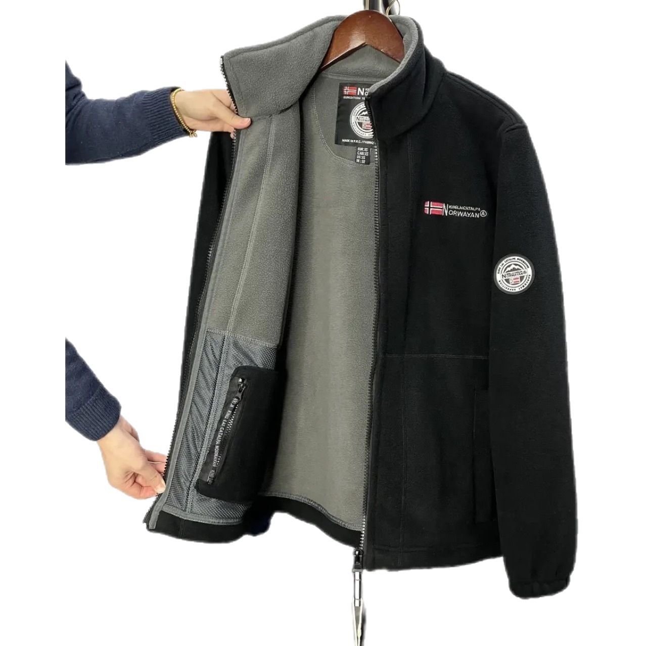 Norway! Functional outdoor cold! There's a drawstring! Genuine! Plus size! Autumn and winter warm shake grain