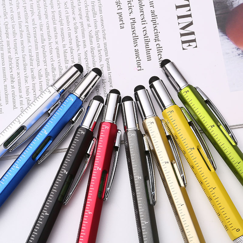 Spot Creative Screwdriver Tool Plastic Ballpoint Pen Six-In-One Level Scale Touch Screen Advertising Gift Pen