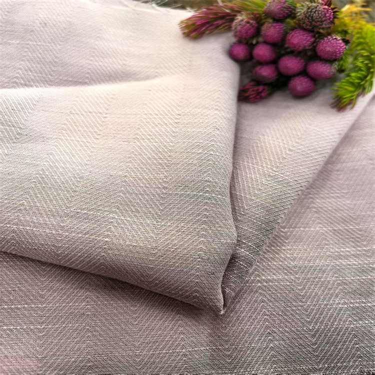 Spot Spring and Summer Rayon Tencel Linen Herringbone Jacquard Fabric Spring and Summer Women's Shirt Dress Retro Draped Surface