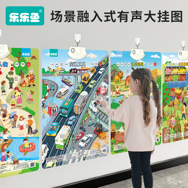Chinese Pinyin Alphabet Wall Sticker Initial consonant vowel table Learning Artifact Spelling Training Children's Audio Early Education Wall Chart