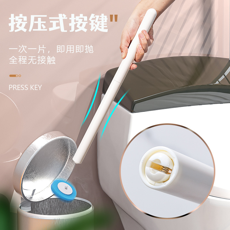 Disposable Toilet Brush for Household Use, Toilet Seat Cover, Bathroom No-Dead-Angle Cleaning, Toilet Brush, No-Wash Antibacterial Cleaning