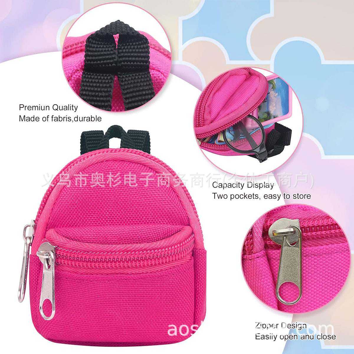 Limited Time Discount! Shoulder Zipper Small School Bag Coin Purse, Pendant Keychain Keychain Mini Backpack