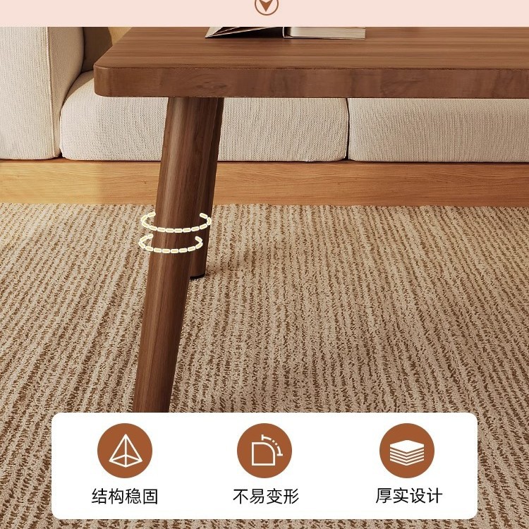 Modern Minimalist Small Household Table for Small Apartments, Rental Rooms, Bedroom Floor-Standing Small Square Table, Living Room Floor Table
