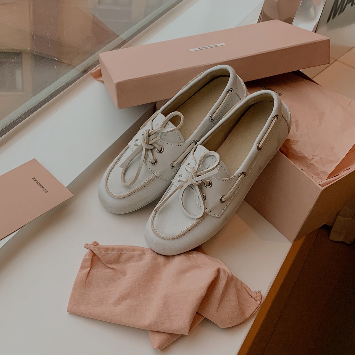 Spot Retro British Style Old Dirty Lace-Up Soft-Soled Casual Loafers Retro Slip-On Flats-Soled Small Leather Shoes