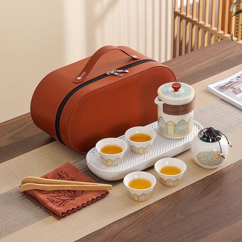 Travel Tea Set Wholesale Kung Fu Tea Set Quick Cup Business Gift Teacher's Day Souvenir Custom Logo