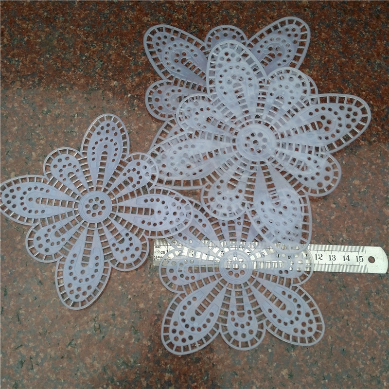 diy Hand-crocheted Car Seat Cushions, Sofa Cushions, Plastic Mesh Flower Lining Plates, One Branch Plum Butterfly Flower Hexagonal Sheets