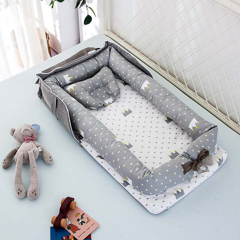 Ins South Korea Portable Mummy Baby Holding Nest Isolated Shoulder Mummy Bag Stamping Pillow Luggage Bed Middle Bed Crib