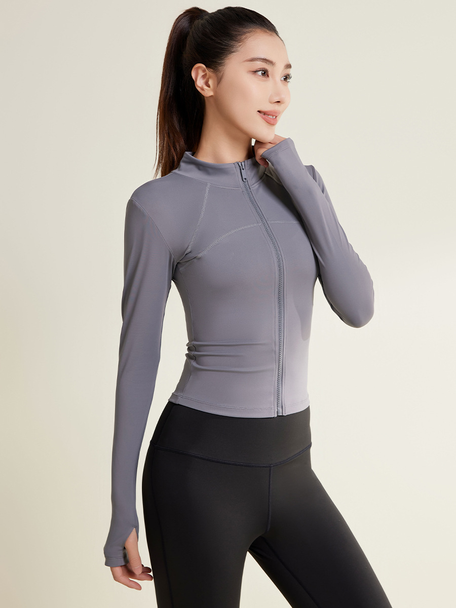 Juyitang Patchwork Yoga Jacket, Breathable Anti-Uv Fitness Clothing, Slimming and Light Sun Protection Clothing