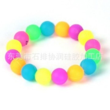 Кросс-бордерный 8мм цветной силиконовый браслет полузаконченные свободные бусины круглые бусины красные зеленые DIY ювелирные аксессуары браслет