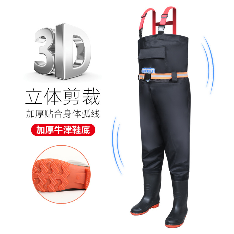 Factory direct thick water pants half nylon fishing catch fishing one-body water pants water waterproof pants