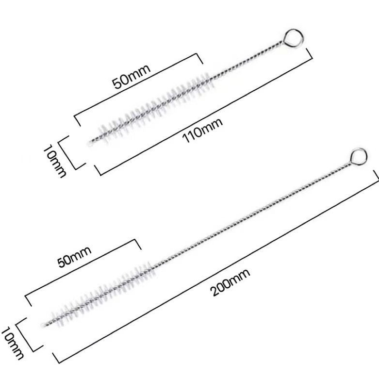 Factory Direct Supply Fan Brush Cleaning Stainless Steel Straw Cleaning Brush Cup Brush Size Pre-Made Gap Brush Packaging