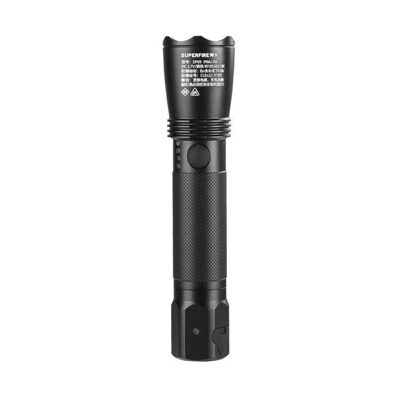 Shenhuo Chemical Strong Light Waterproof Rechargeable Aluminum Alloy Ip66 Waterproof Multi-Functional Explosion-Proof Flashlight with Certificate Ep05