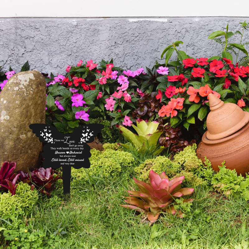 Cross-Border New Product Metal Monument Butterfly Pile Cemetery Decoration Sympathy Garden Pile Waterproof Pile Garden Cemetery Decoration