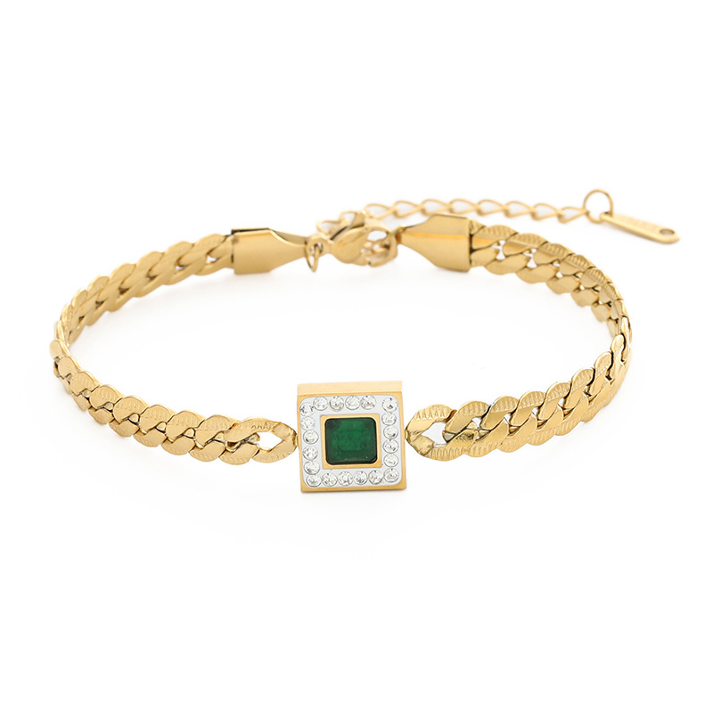 Meichen 100 Bracelet European and American 18k Gold Color-free Titanium Steel Women's Simple All-match Ins Personalized Fashion Hand Jewelry