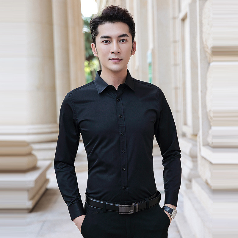 White Shirt Men's Long-sleeved Non-ironing Slim-fit Business Work Clothes Large Size Professional Dress Men's Shirt M-8XL