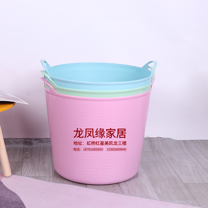 Children's bath bucket large plastic thickened portable baby bath bucket dirty clothes storage bucket baby bath bucket