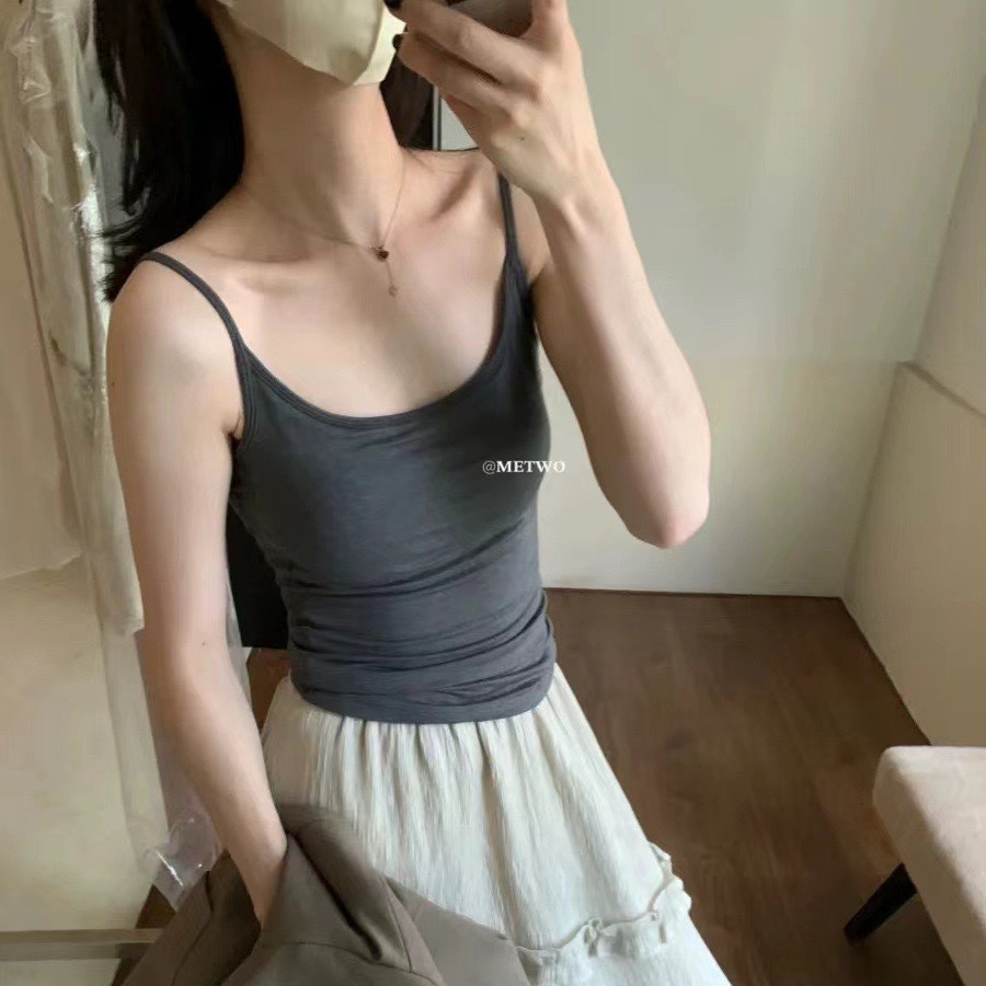 Sexy Dew Strap Chest Pad Vest Women's Summer and Autumn Tight Waist Slim-fit Elastic Slim-fit Inner Base Sling