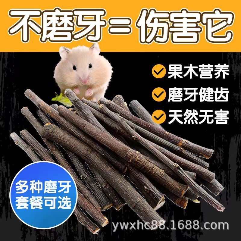 Apple Branch Hamster Rabbit Dutch Pig Grinding Stick Snack Branch Bite Wooden Toy Drying Apple Branch