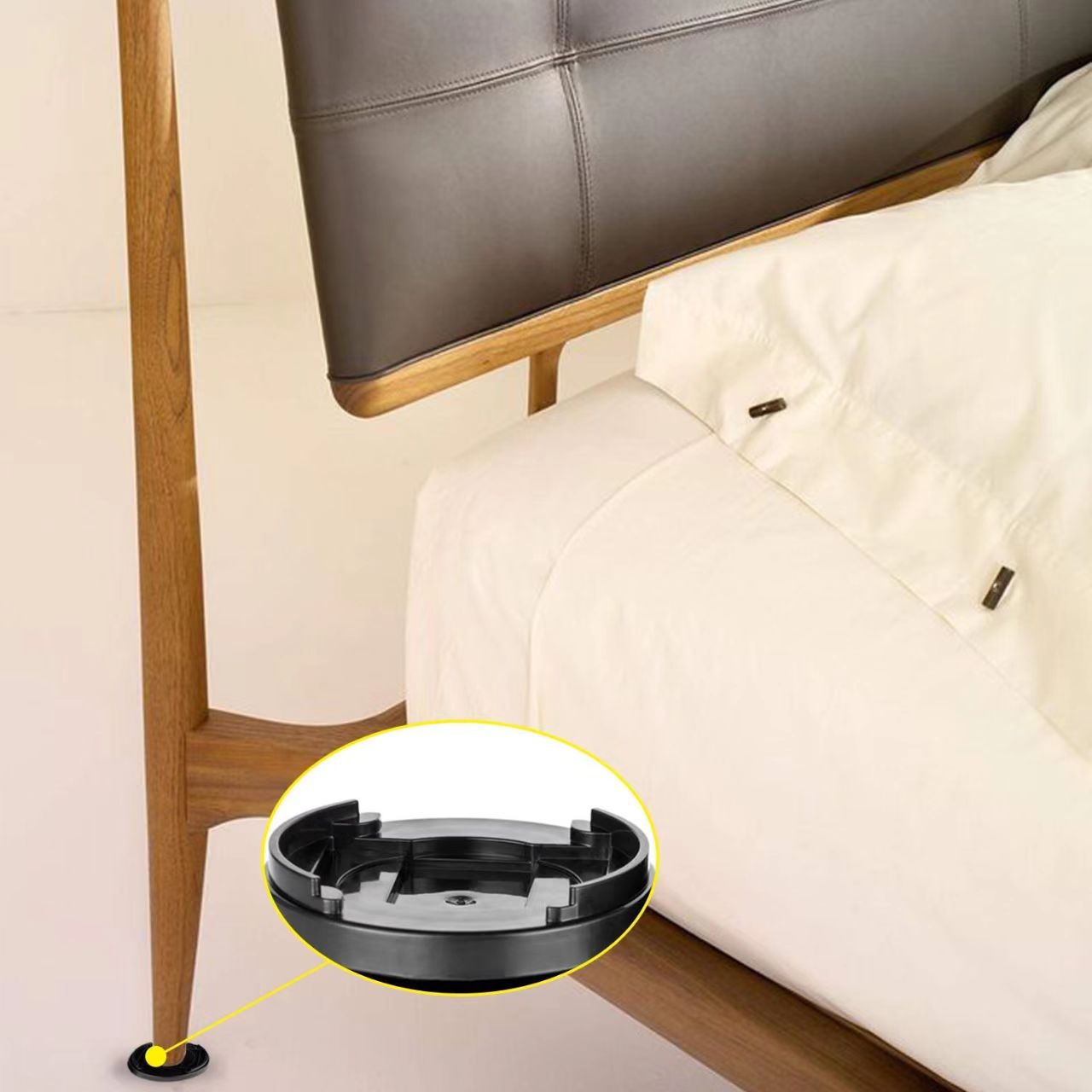 Round Multi-card Slot Design Bed Foot Table Foot Cabinet Foot Furniture Foot Mat Non-slip Fixed Wheel Cut Floor Carpet