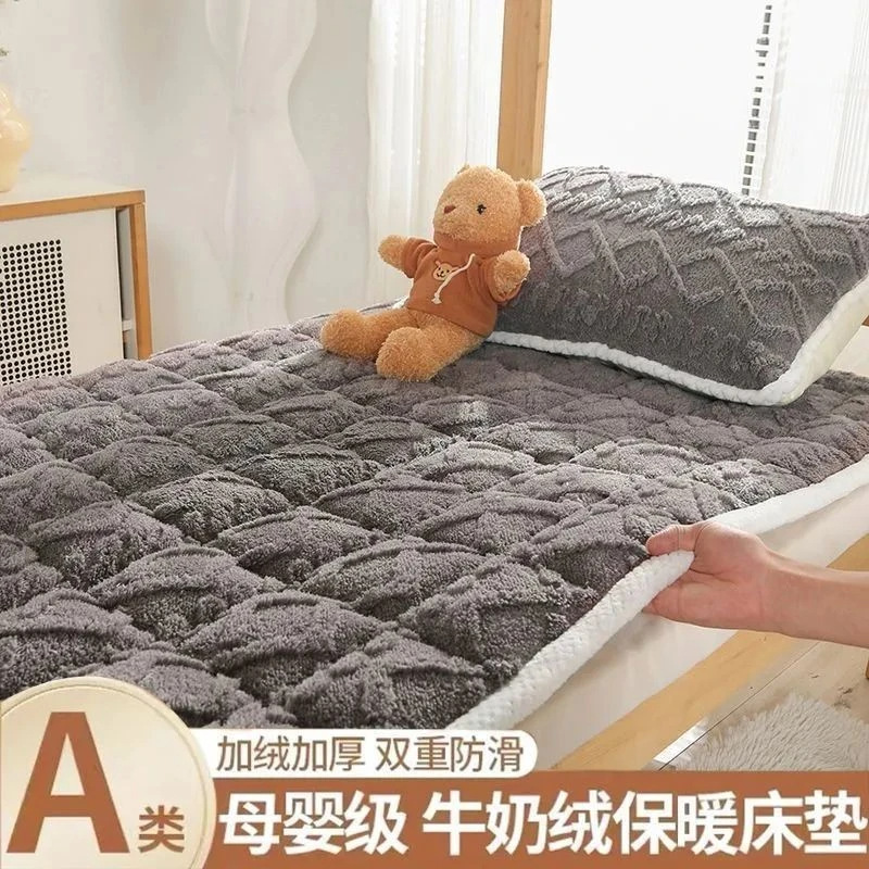 Class A Milk Fleece Mattress Student Dormitory Mattress Winter Thickened Household Soft Mattress Machine Washable Tafel Fleece Mattress