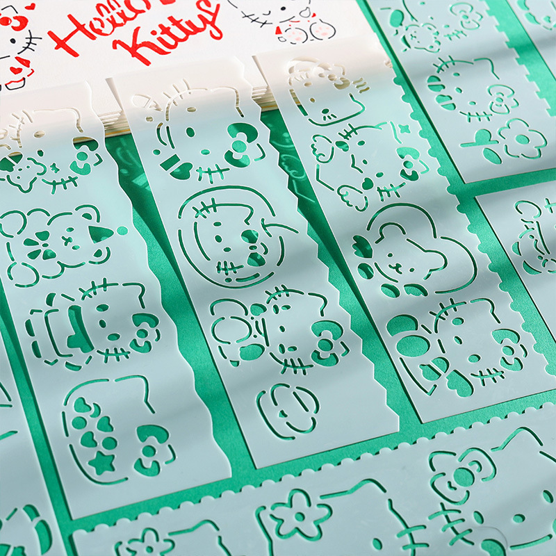 Magic Hand-painted Ruler Series Cute Oil Painting Stick Painting Template Cartoon Hand-painted Newspaper Painting Hollow-out Template Mold